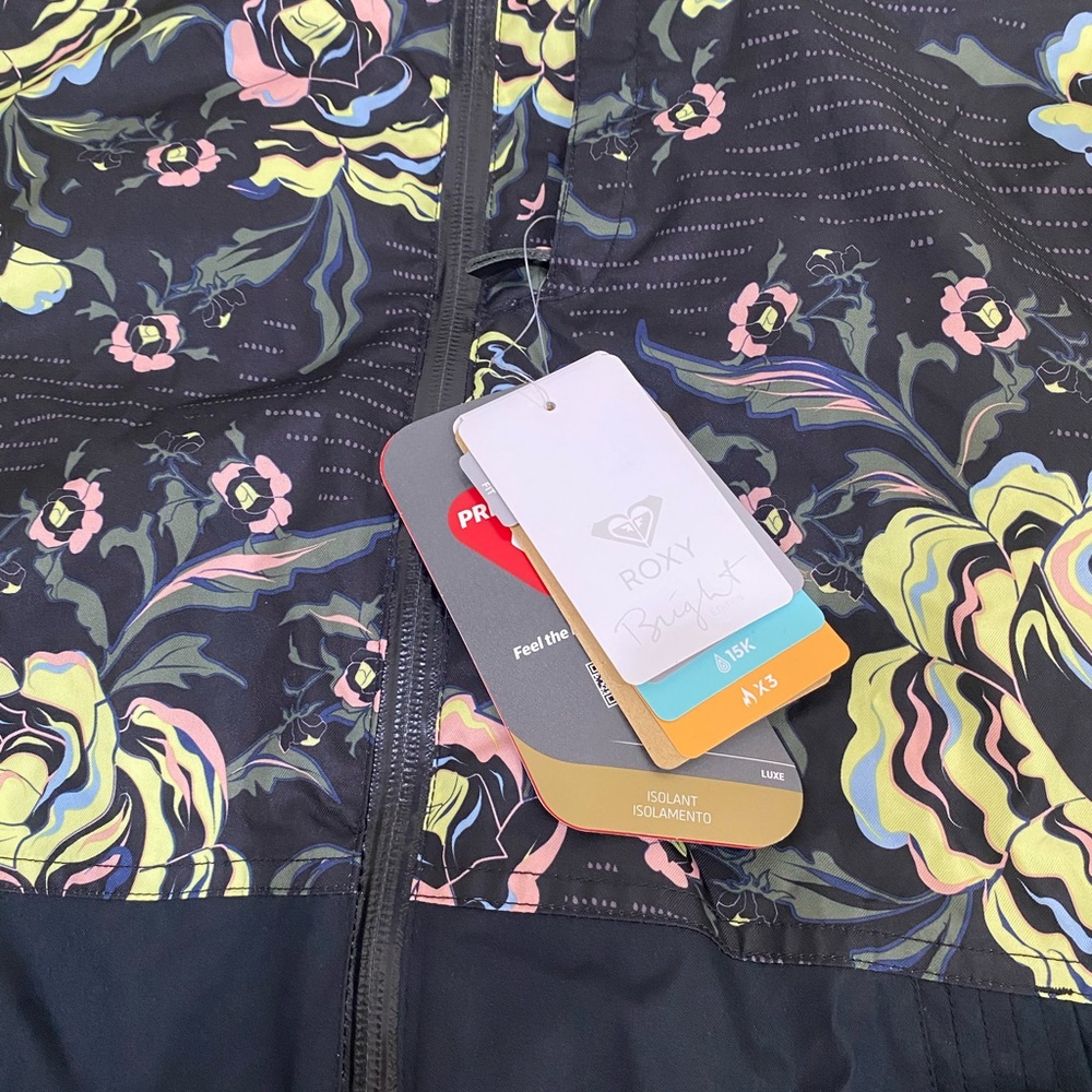 NWT Roxy Women Jet Ski Dry Flight Ski Snow Jacket Floral Size M Waterproof - Picture 5 of 16